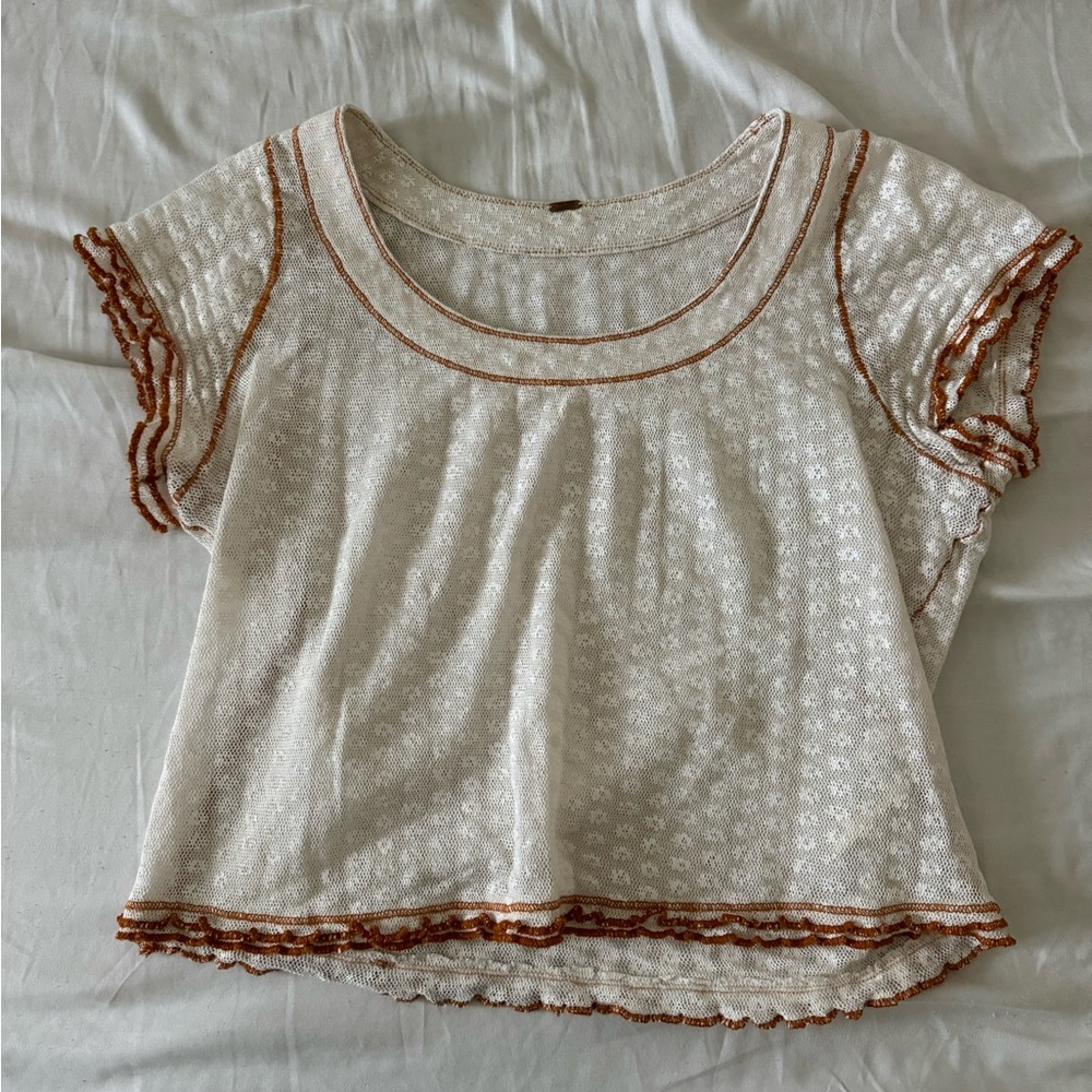 free people garner tee in white! size M